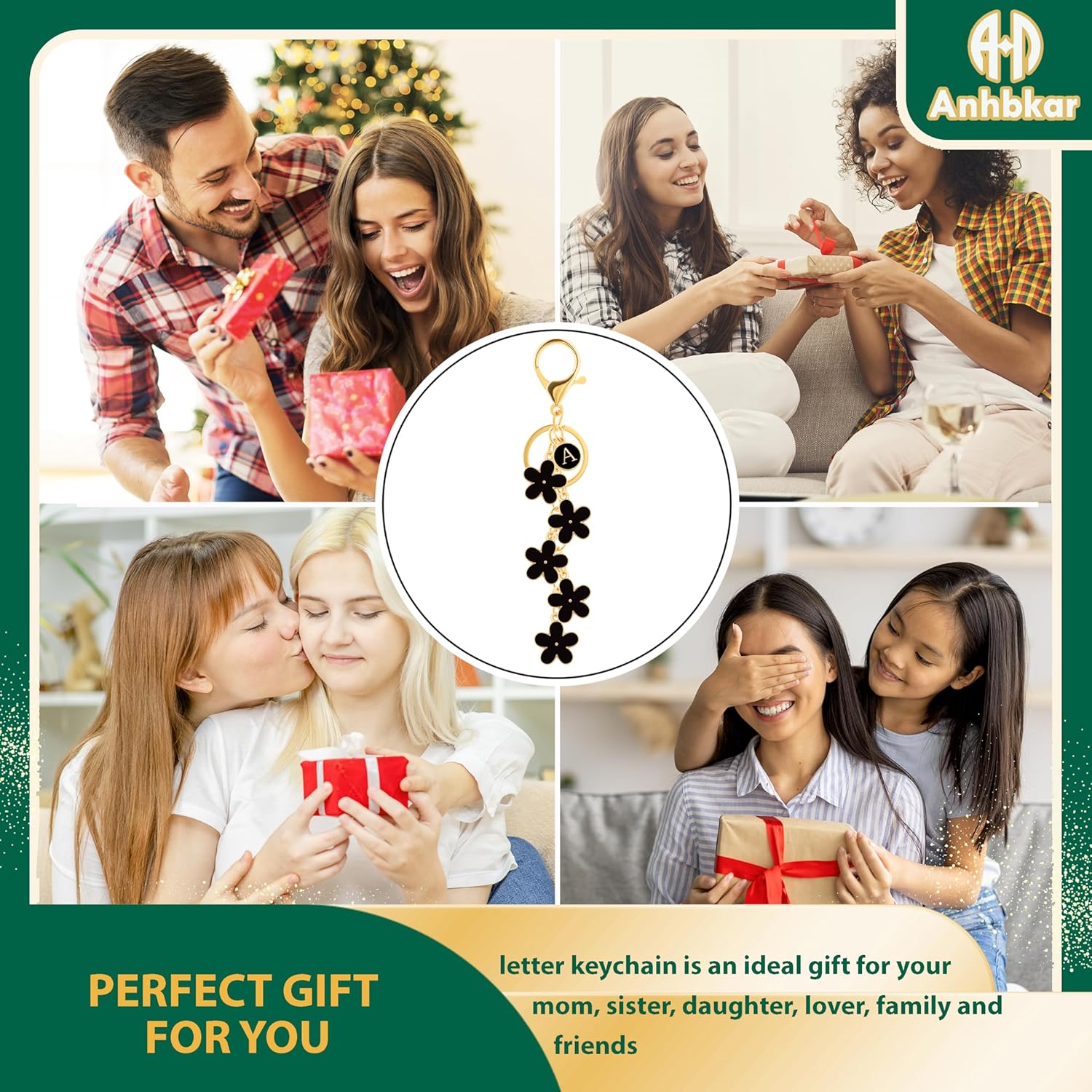 Initial Letter Keychain for Women with Cute Flower Charm – Alphabet Keyring for Keys, Purse, Bags, Backpack & Handbag - Image 6