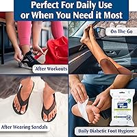 Vista 3 de Pedifix Tea Tree ultimates pie Deodorizing Refrescante Toallitas Húmedas de limpieza 6.6"x7.8" 25/Pk P3370 fungasoap