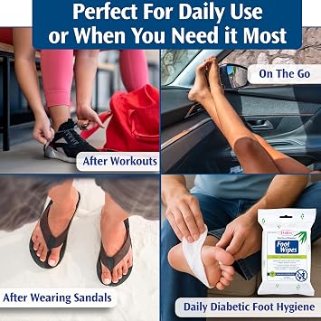 PediFix Tea Tree Ultimates Foot Wipes with Tea Tree Oil, Peppermint & Aloe