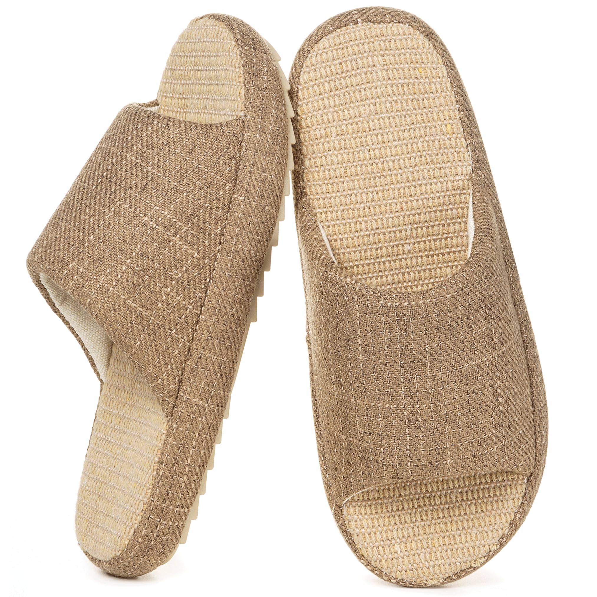 [ZUSERIS] スリッパ 室内 夏用 麻 ルームシューズ レディース 室内履き slippers 厚底 通気 軽量 静音 シンプル おしゃれ 滑り止め 快適 メモリーフォーム