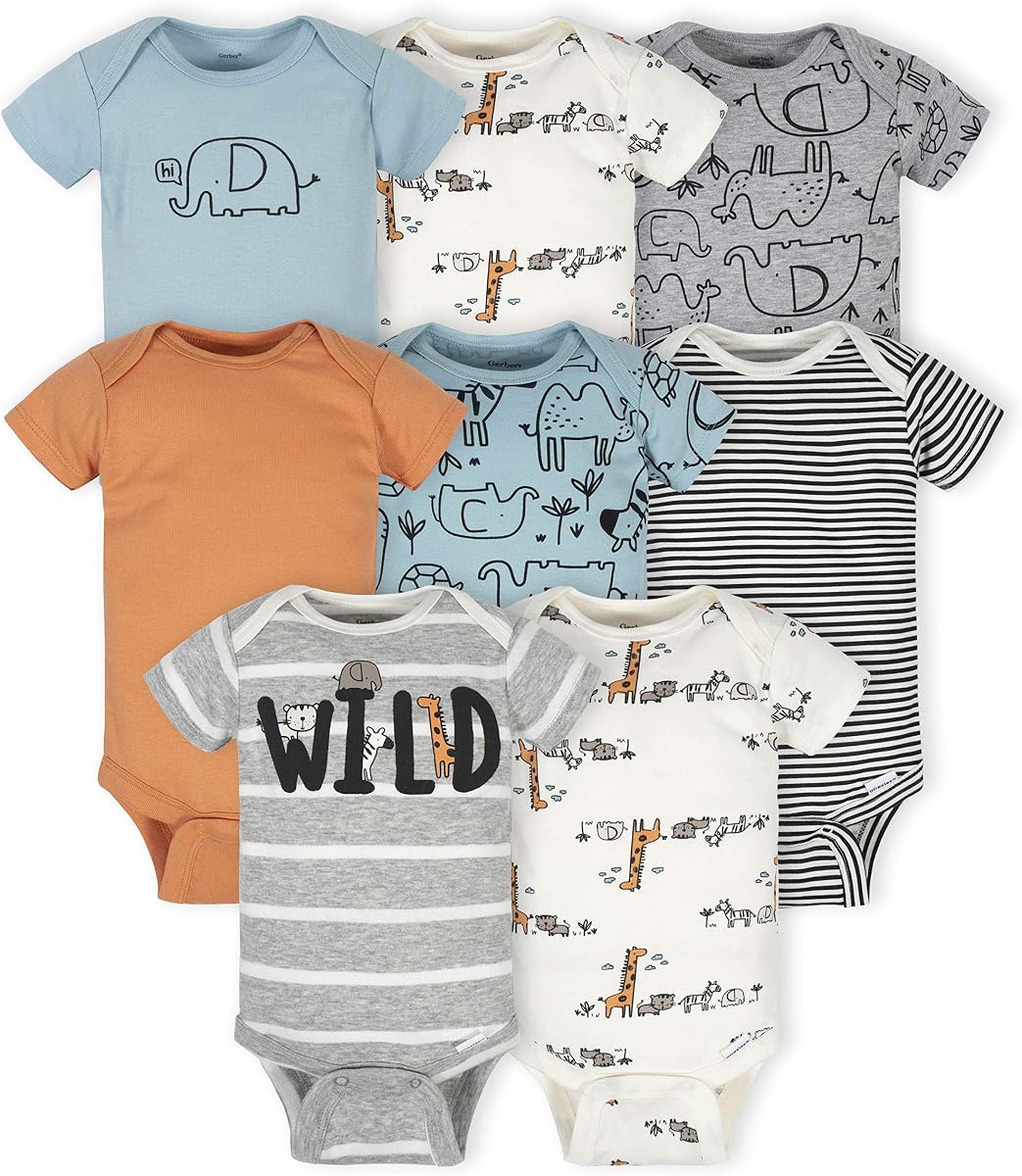 Baby Boys 8-Pack Short Sleeve Onesies Bodysuits