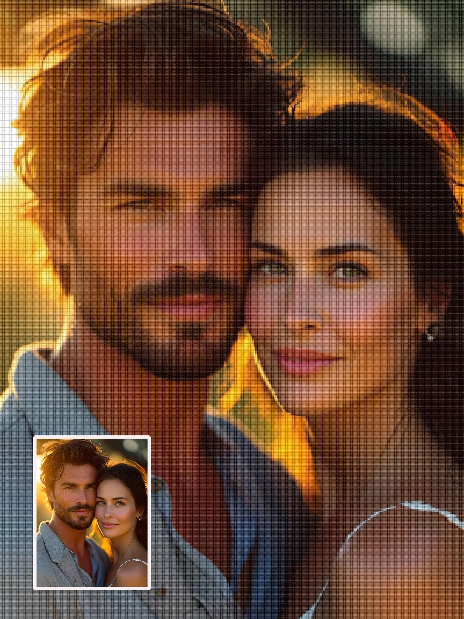 Diamond Painting Personalizzato, 5D DIY Diamond Painting Kit Completo Personalizzato, Kit per Pittura Diamante Personalizzati Con Foto, Mosaico Personalizzata Regalo per Arte Domestica 60x60cm L-275