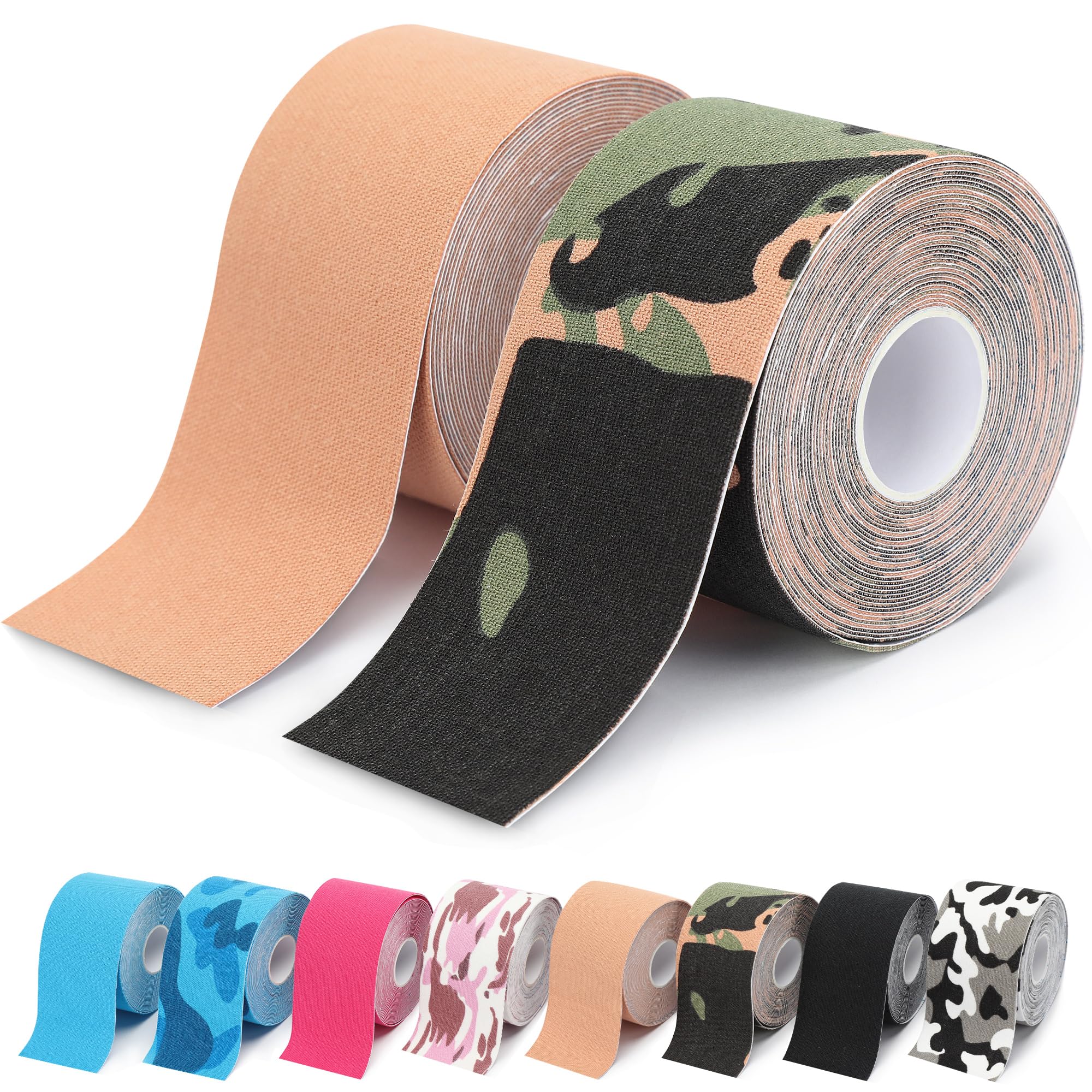 Kinesiology Tape 2 Rolls Kinetic Tape Waterproof Athletic Sports Strips for Knee Shoulder Ankle Wrists Muscle Support 1
