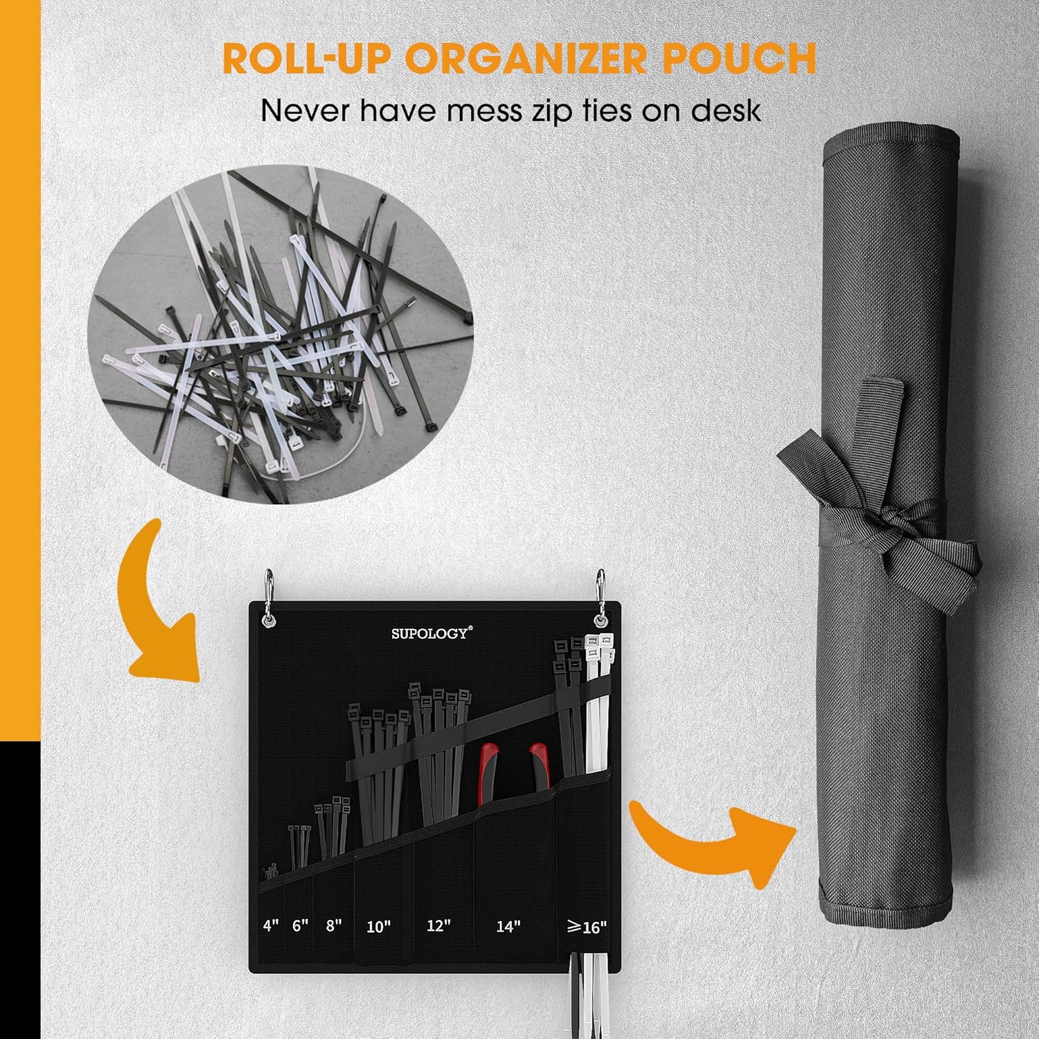 Zip Ties Assorted Size, 950 PCS Heavy Duty Wire Plants Ties with Oxford Ties Organizer, Up to 300 LBS and 22 Inches, Best Zip Ties Buckle Set for Farm, Home, Repair, Building, Gardening Work