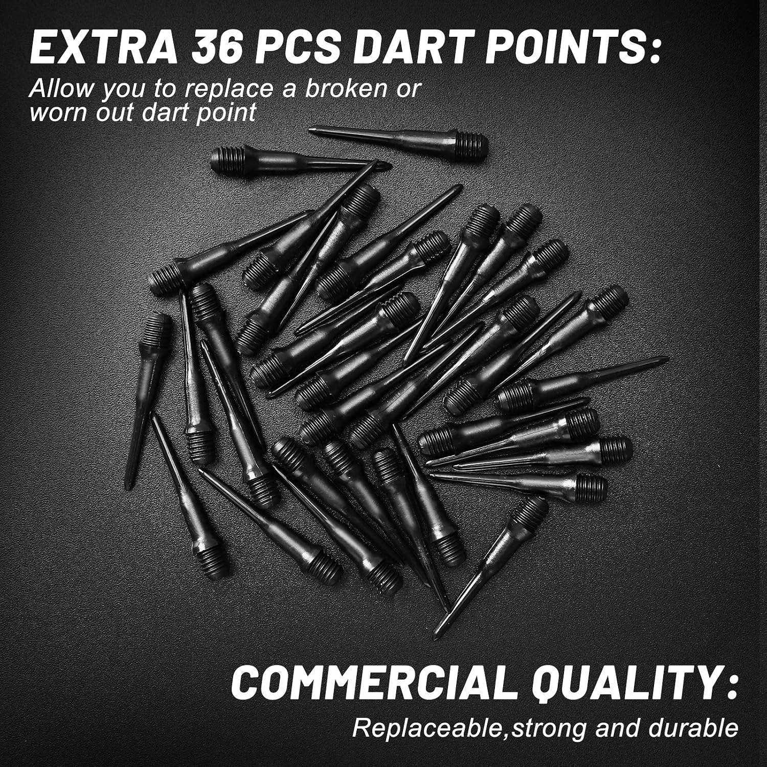 Accmor 12 Pcs Darts Plastic Tip, Soft Tip Darts Set, 14g Plastic Tipped Dart, Attach Extra 36 Black 2BA Replacement Tips, Soft Tip Darts for Electronic/Plastic Dartboard