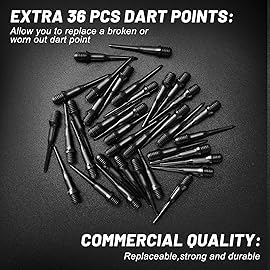 Accmor 12 Pcs Darts Plastic Tip, Soft Tip Darts Set, 14g Plastic Tipped Dart, Attach Extra 36 Black 2BA Replacement Tips, Soft Tip Darts for Electronic/Plastic Dartboard