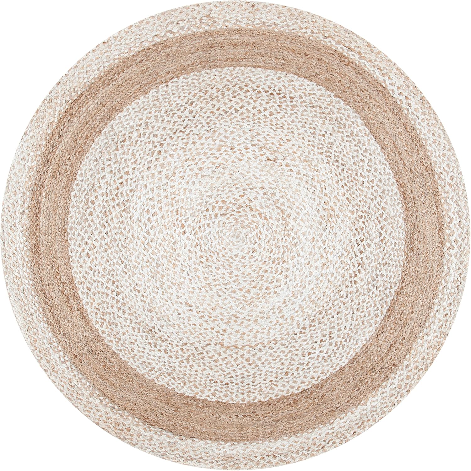 SAFAVIEH Natural Fiber Collection 6' Round Natural NF888A Border Jute Area Rug