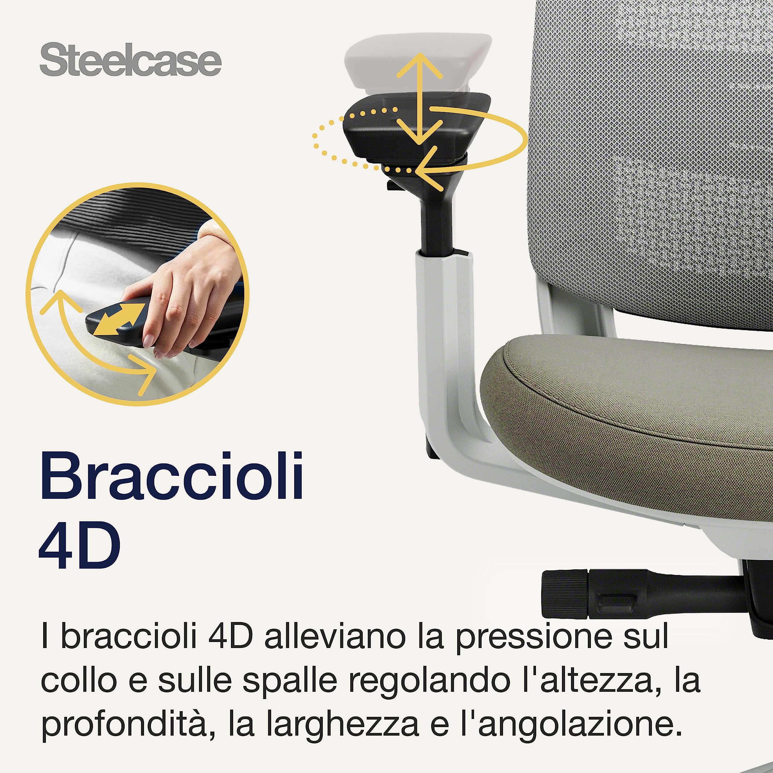 Steelcase Sedia da ufficio ergonomica: Series 2, con poggiatesta, Truffle