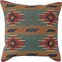 TradeStar Handwoven 70% Jute 30% Wool Kilim Pillow Cover 18x18 - Boho Rustic Indian Home Decor Sham