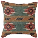 Trade Star 70% Jute 30% Wool Cushion Cover Handwoven Pillowcase Kilim Pillow Cover Handmade 18x18 Inches Indian Boho Rustic Home Decor Pillows Cover Rug Pillow Sham Vintage Outdoor Authentic