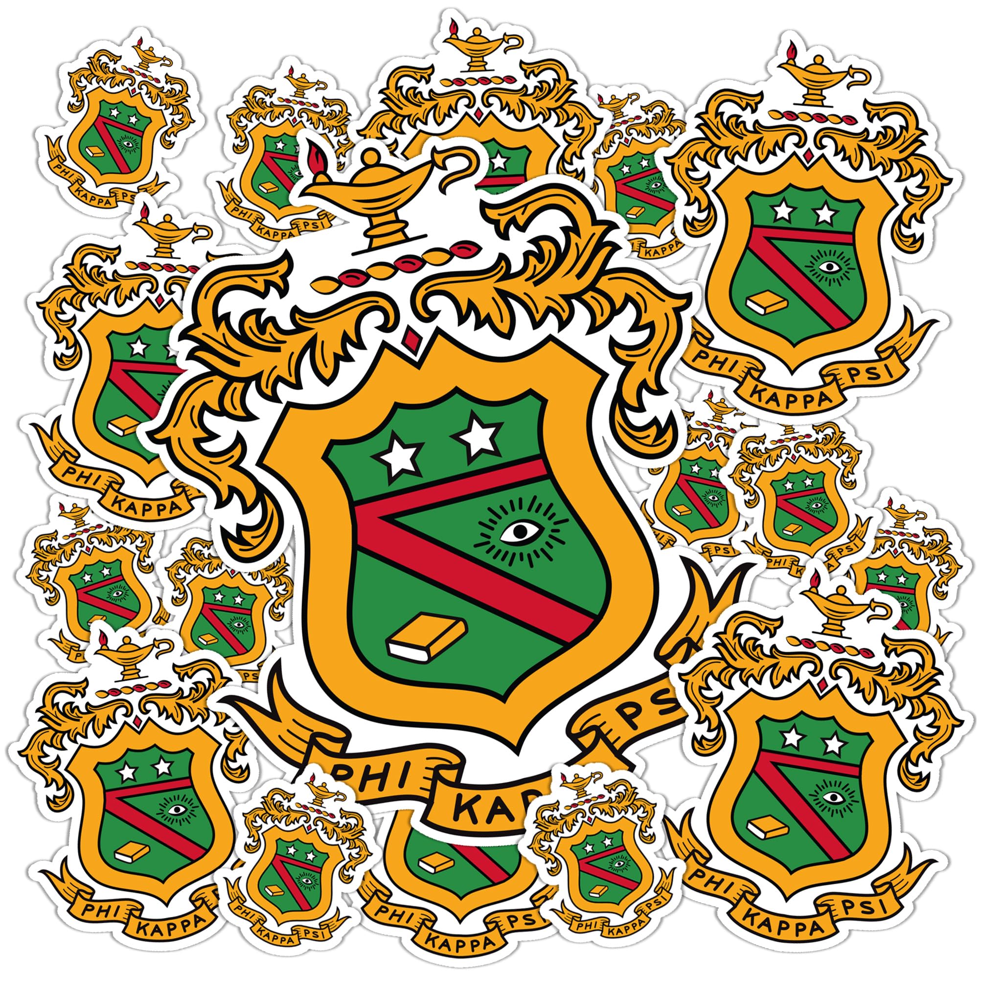 Desert Cactus Phi Kappa Psi Sticker Multiple Size Decal Laptop Water Bottle Car (Crest - Type 3)