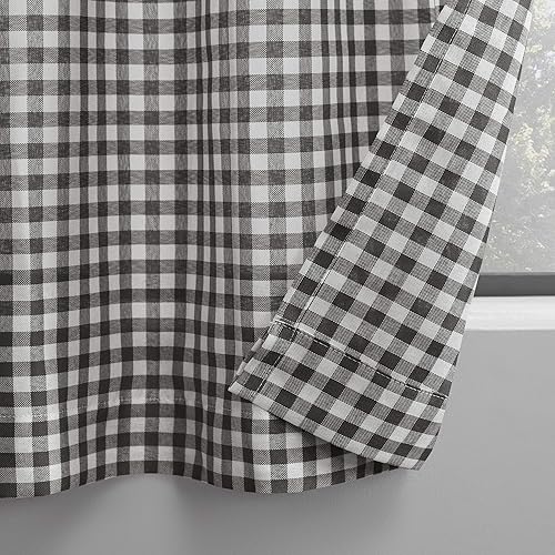 Miniatura 3 de No. 918 Parkham Farmhouse - Cenefa de cortina de cocina con bolsillo de varilla semitransparente, estilo tela escocesa