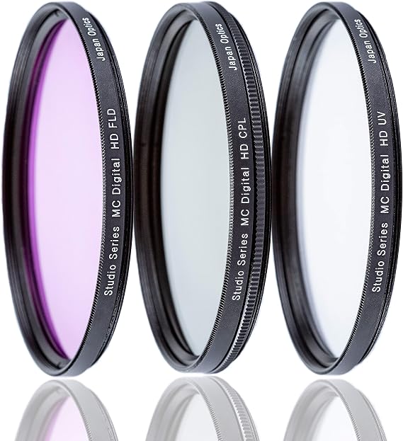 Ultimaxx 52mm Multi Coated Filter Bundle, Uv, Cpl, Fl D | 52mm 3-Piece Kit, Fl-D). Multi-Coated HD Optics, Protective Carry Case, Fits Digital and Video Cameras, (3 Piece)