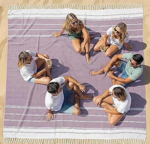 Miniatura 10 de LANE LINEN Paquete de 6 toallas de playa prelavadas de gran tamaño, elegantes toallas de secado rápido para piscina y viaje para adultos, 39 x 71