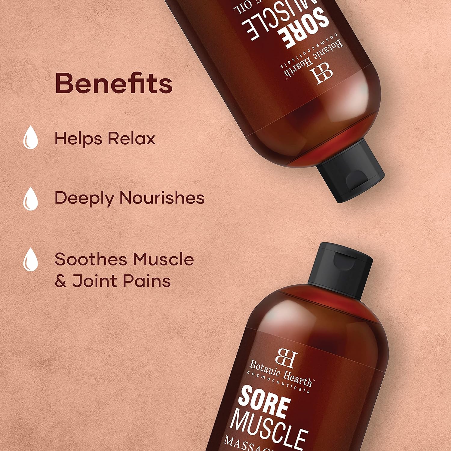 Botanic Hearth Soremuscle Massage Oil 8 Fl Oz (2 pack)| Refreshing, Relaxing Massage Oils for Muscle Relaxing & Joint Comfort | Made with Natural Oils | for All Skin Types, for Men & Women