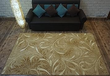Buy Designs View Floral Design Hand Made Carpet For Living Room In Size 5 0 X 8 0 Ft Gold Multi Online At Low Prices In India Amazon In
