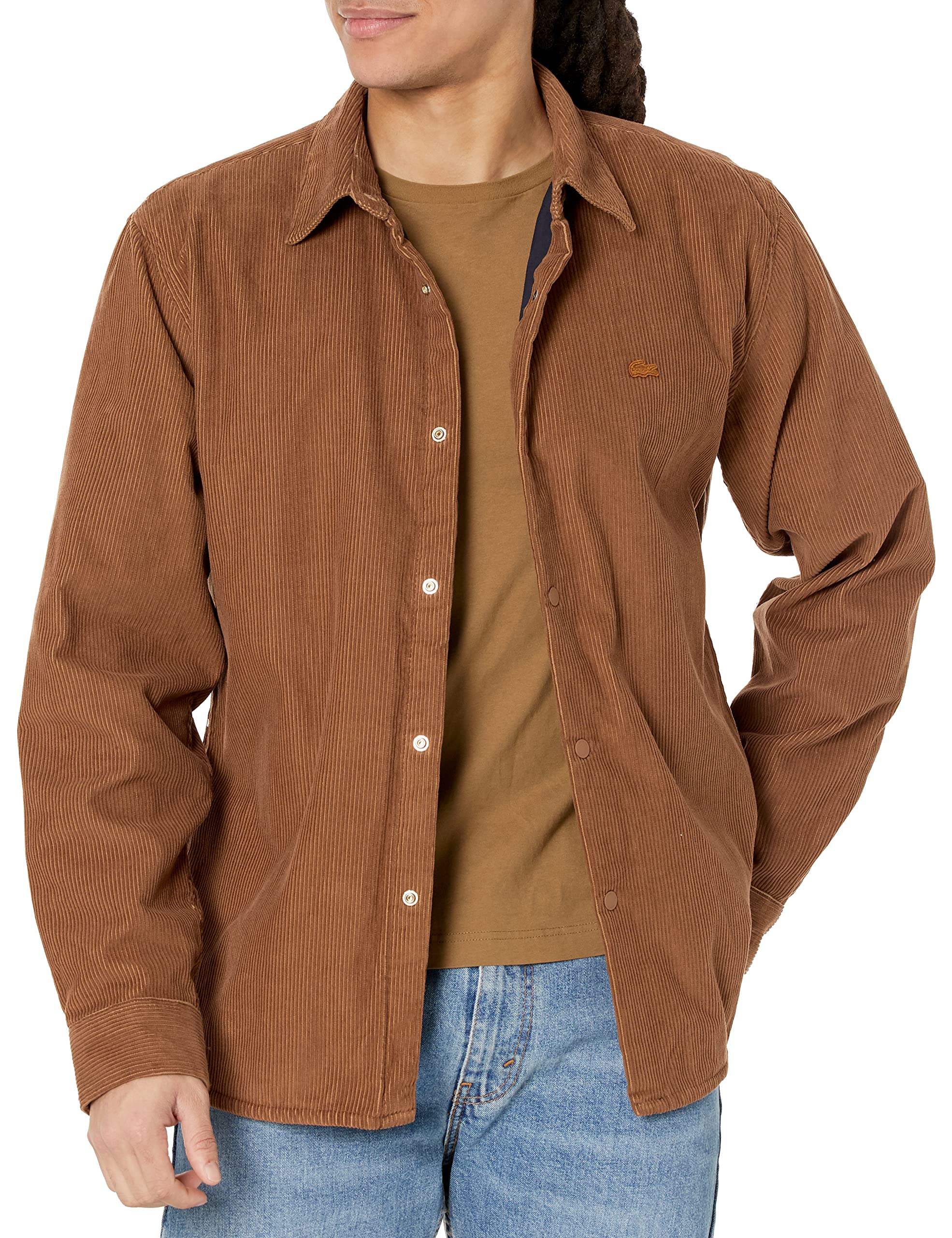 Lacostemens Long Sleeve Corduroy Regular Fit Button Down Shirt Button Down Shirt