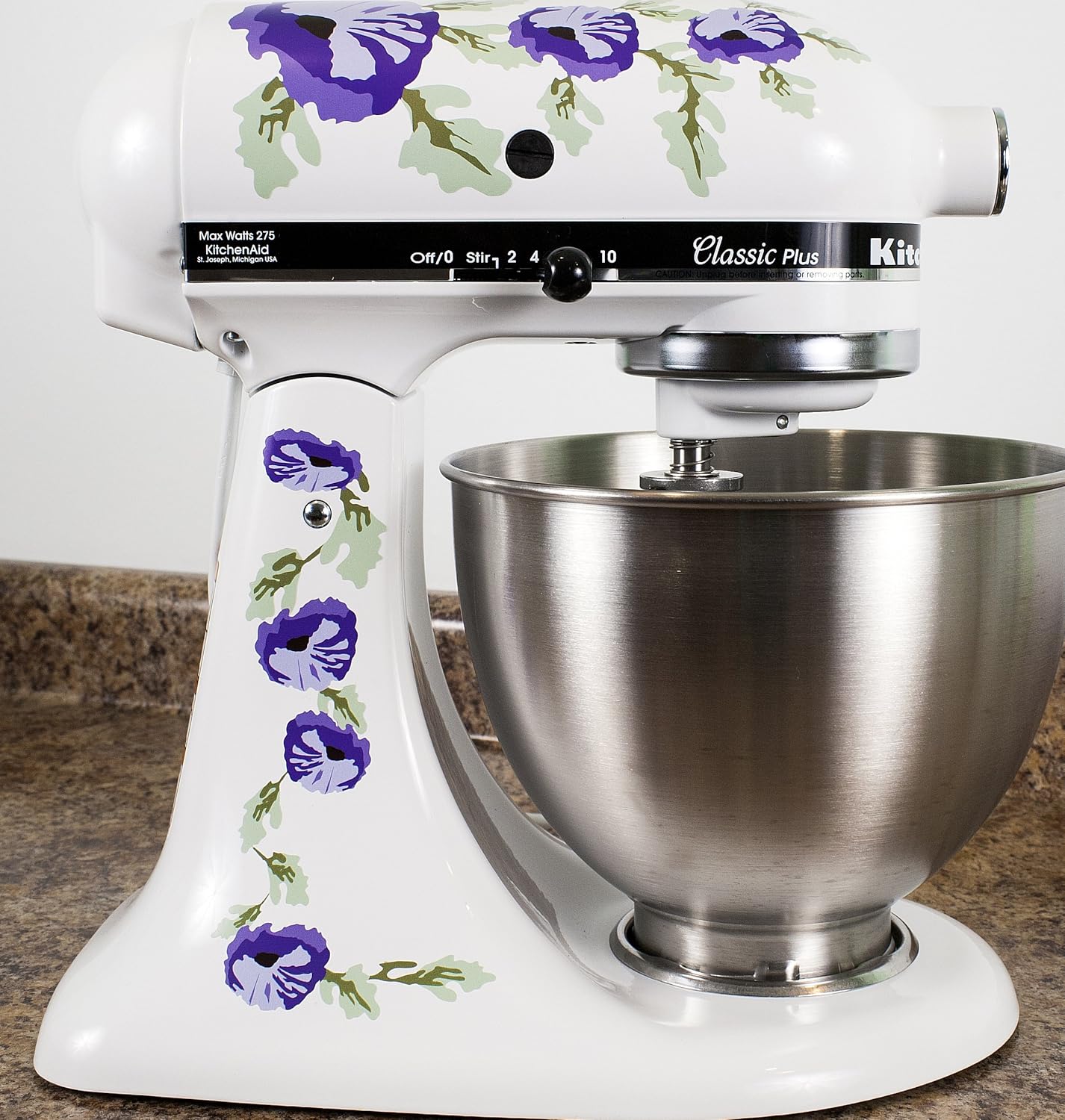 Purple Poppy Flowers Watercolor Vinyl Decals for Kitchen