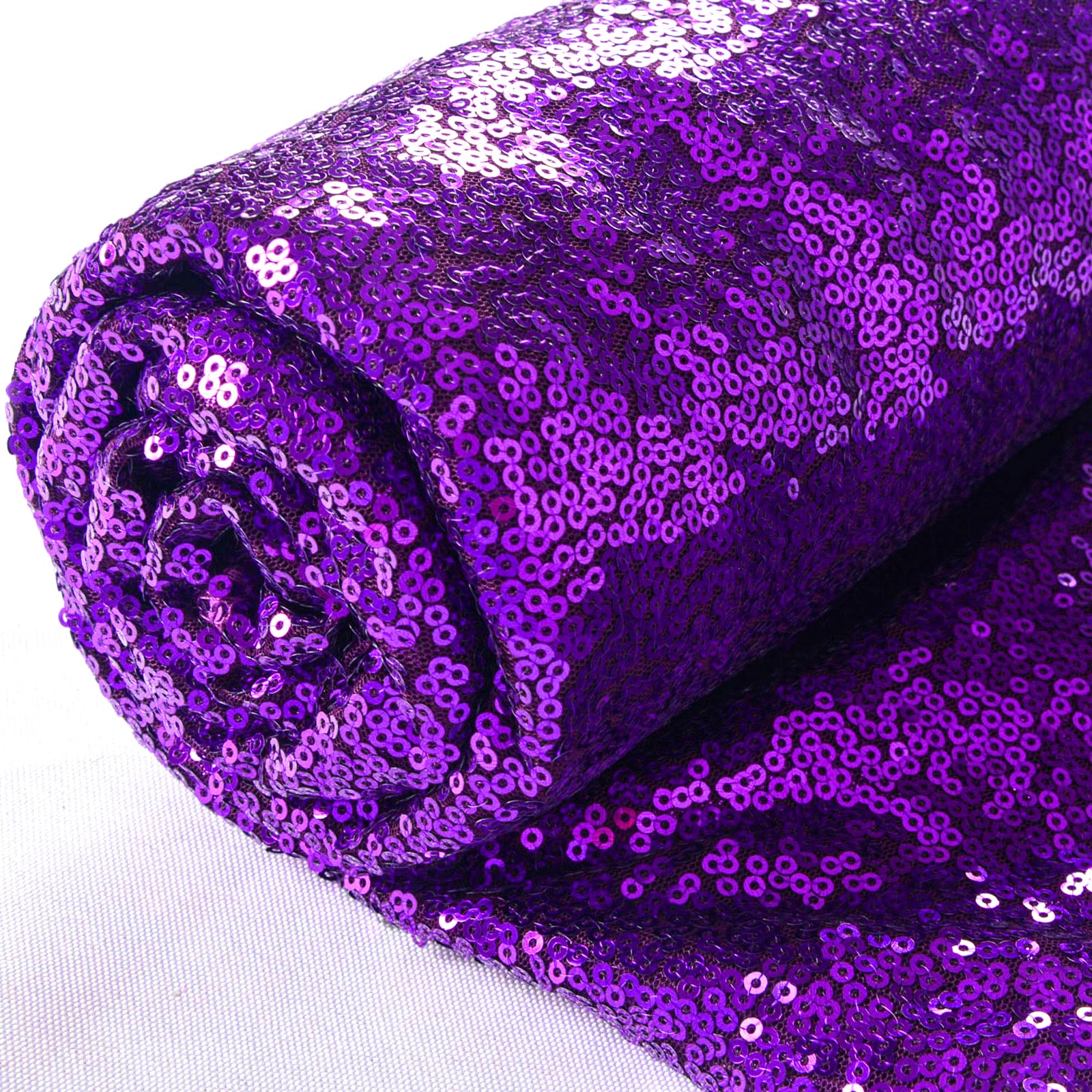 ShinyBeauty Xmas Sparkly Decoration 3 Feet 1 Yard Sequin Fabric-Purple Glitter Materials