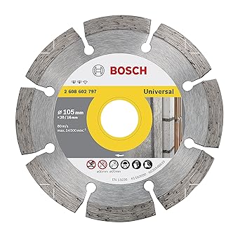 Bosch AG4CCO10PCS Diamond Cutting Disc 105 mm X 20 or 16 mm with 1 Bore Adjusting Washer Pack of 10 Pieces