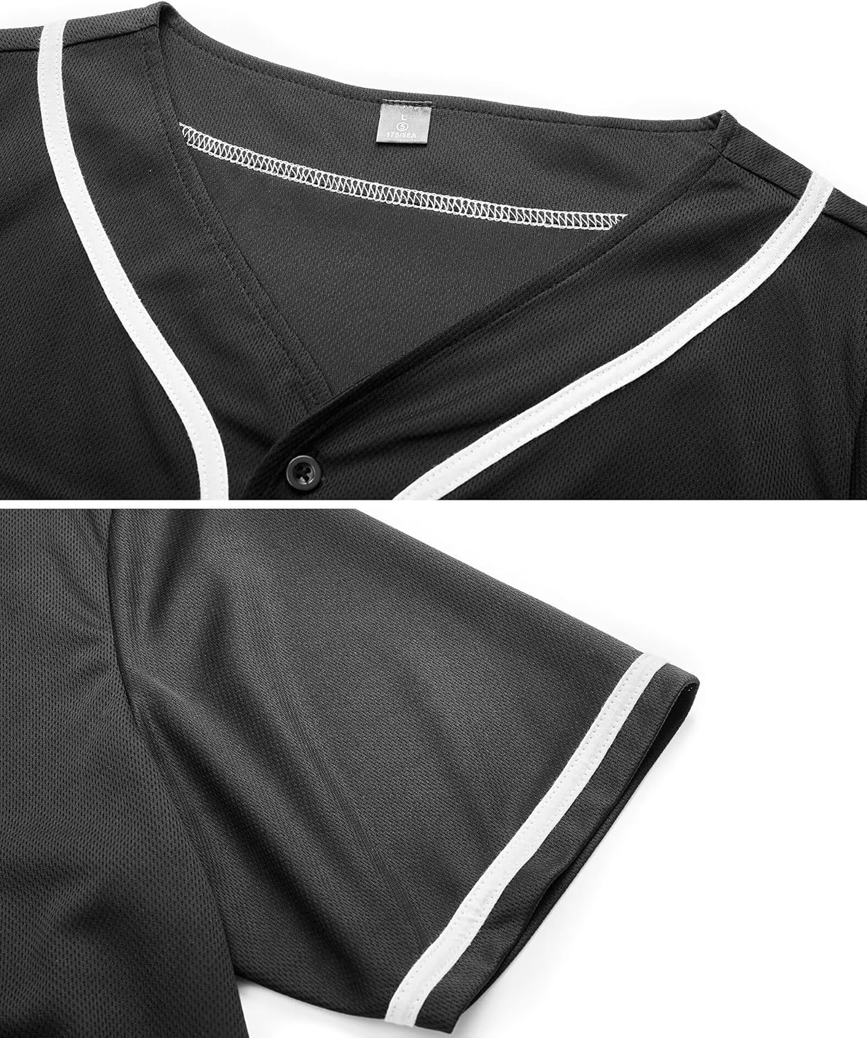 babyhealthy Mens Blank Baseball Jersey Button Down Shirts Plain Hip Hop Hipster Tshirts Softball Sports Active Tee - Image 4