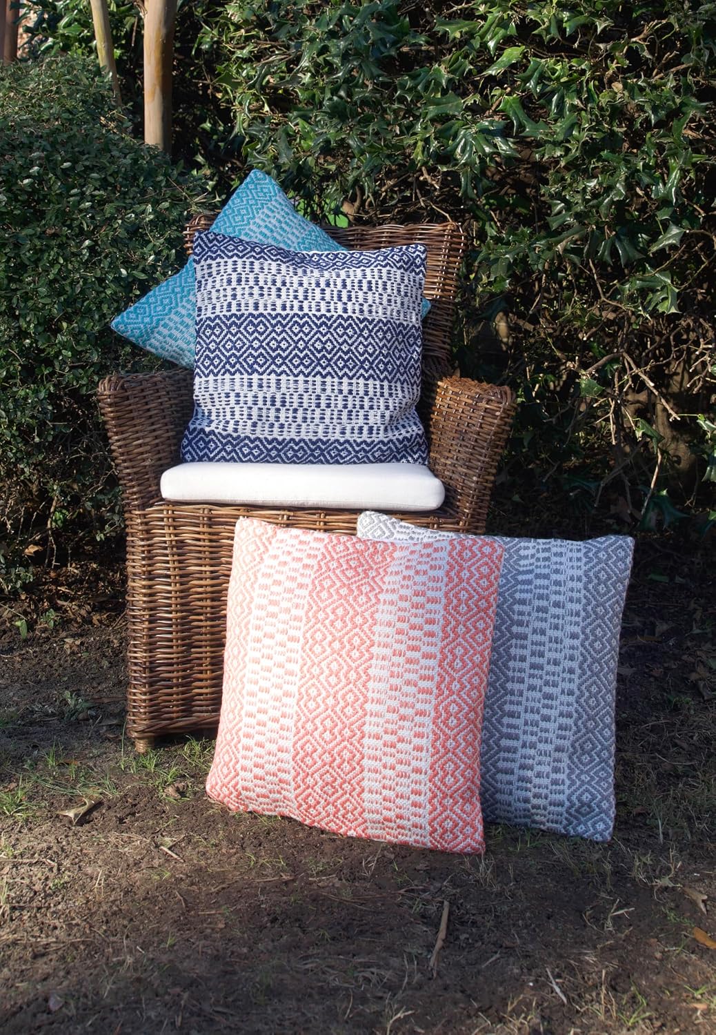 C&F Home PIM Diamond Stripe Slate Indoor/Outdoor Accent Throw Pillow 18" x 18" Versatile Spring Summer Geometric Home Living Room Sofa Couch Chair Patio Porch Backyard 100% Polyester Decor Decoration