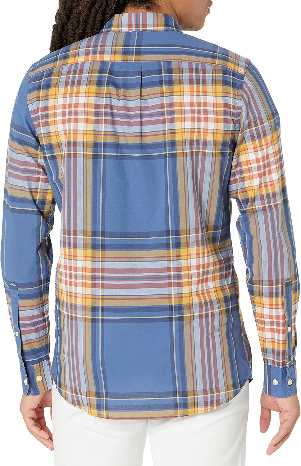 Goodthreads Men's Slim-Fit Long-Sleeve Lightweight Madras Plaid Shirt