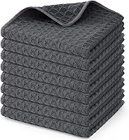 Vista 52 de Homaxy Toallas de cocina de microfibra con tejido de gofre, 16 x 28 pulgadas, ultra absorbentes y de color sólido, paquete de 4, gris