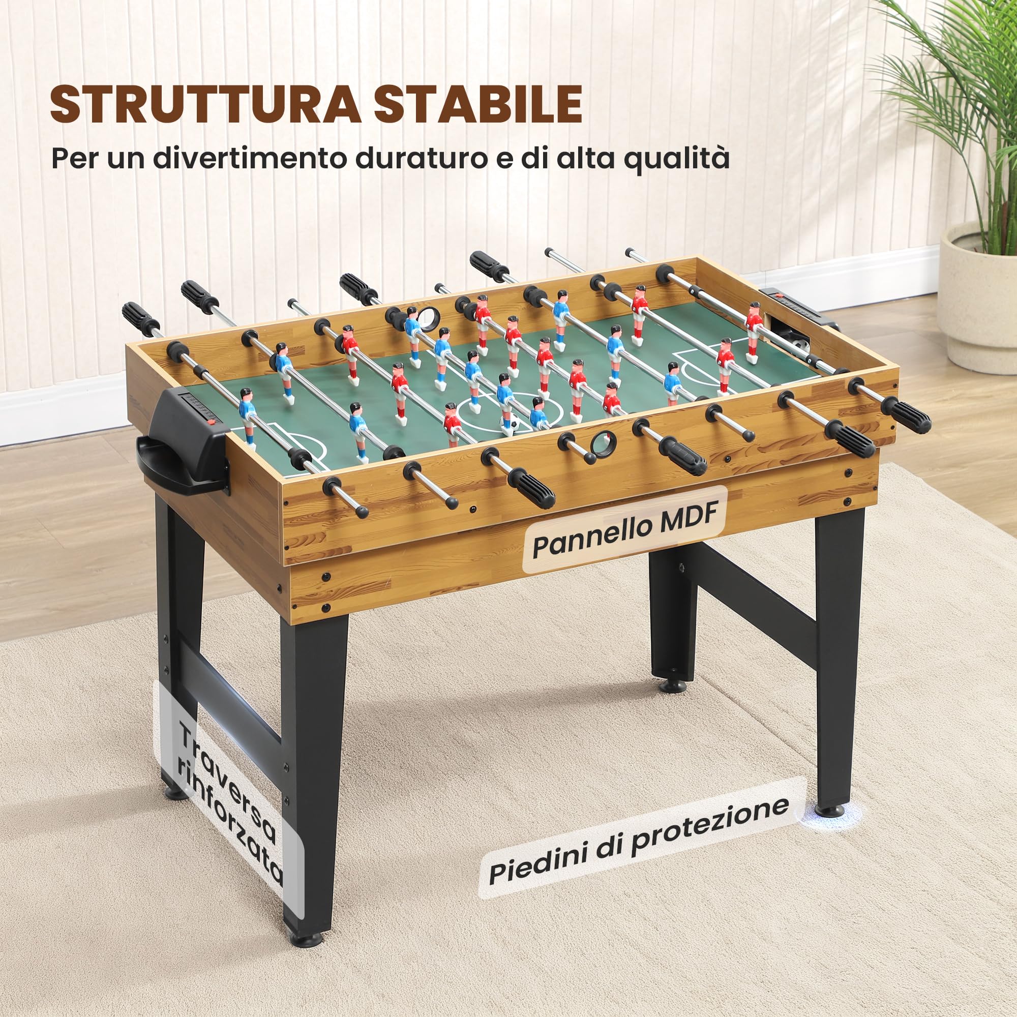 SPORTNOW Tavolo Multigioco 13 in 1 Multifunzione per Adulti Bambini | Tavolo da Gioco, Calcio Balilla, Biliardo, Ping Pong, Ice Hockey, Anelli, Scacchi, Backgammon, Dama, Bowling, Casa Scuola