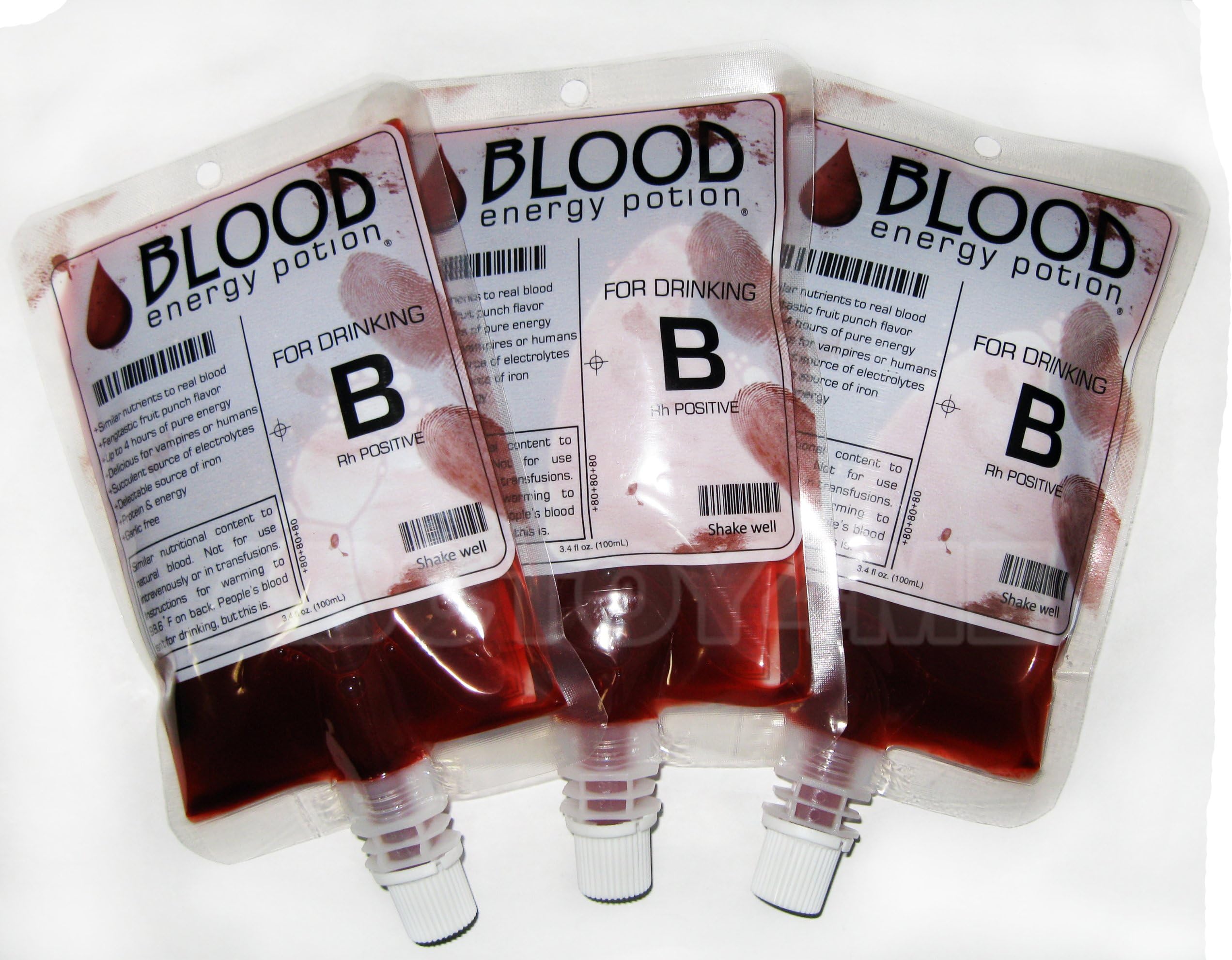 Vampires Drink Blood Fruit Punch Flavor Energy Potion (Set of 3)