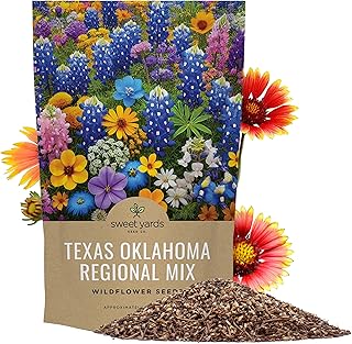 Texas Oklahoma Wildflower Seeds Mixture - Bulk 1/4 Pound Bag - Over 60,0...