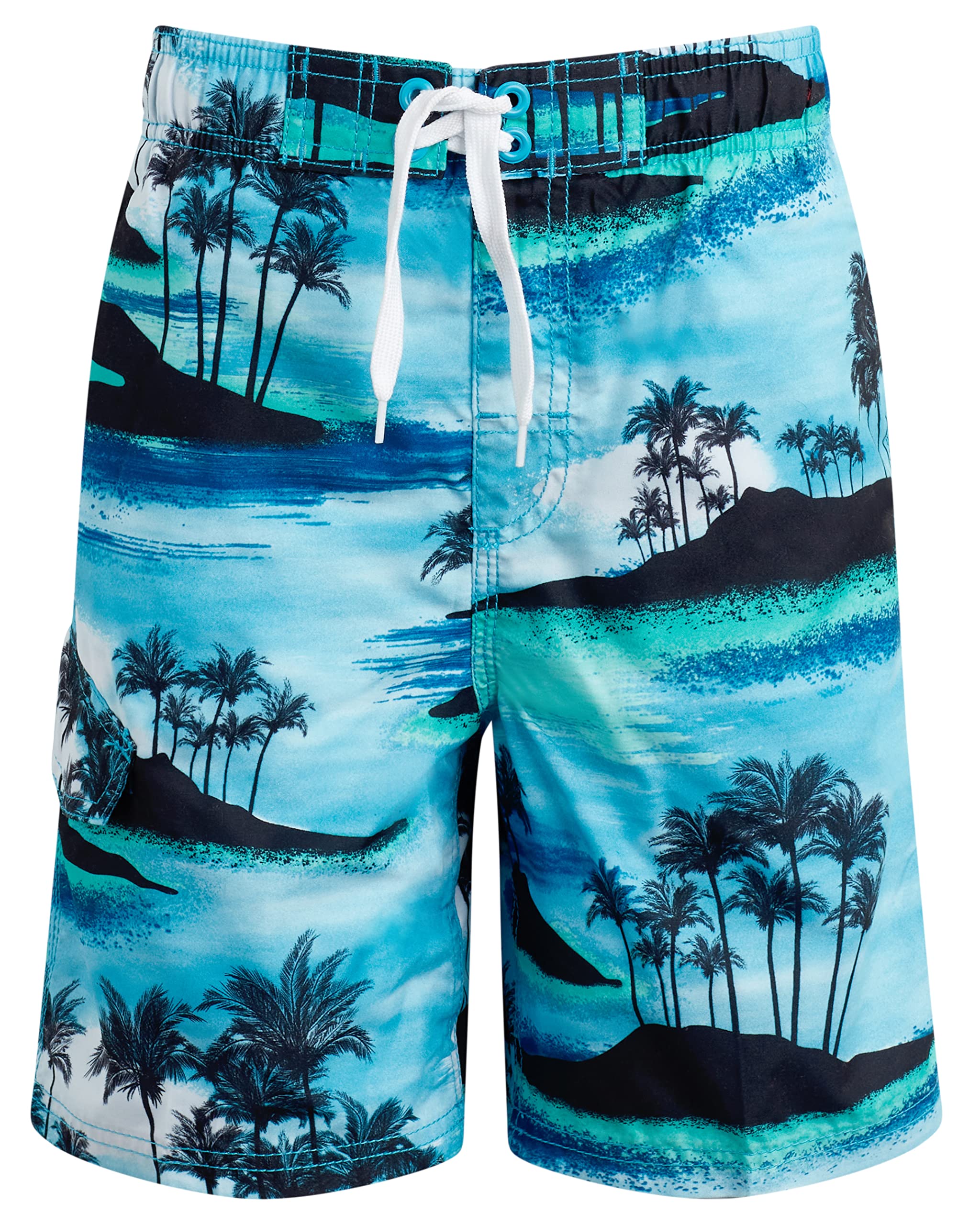 Kanu Surf Boys' Zipline Quick Dry UPF 50+ Beach Swim Trunk, Islands Blue, 10/12