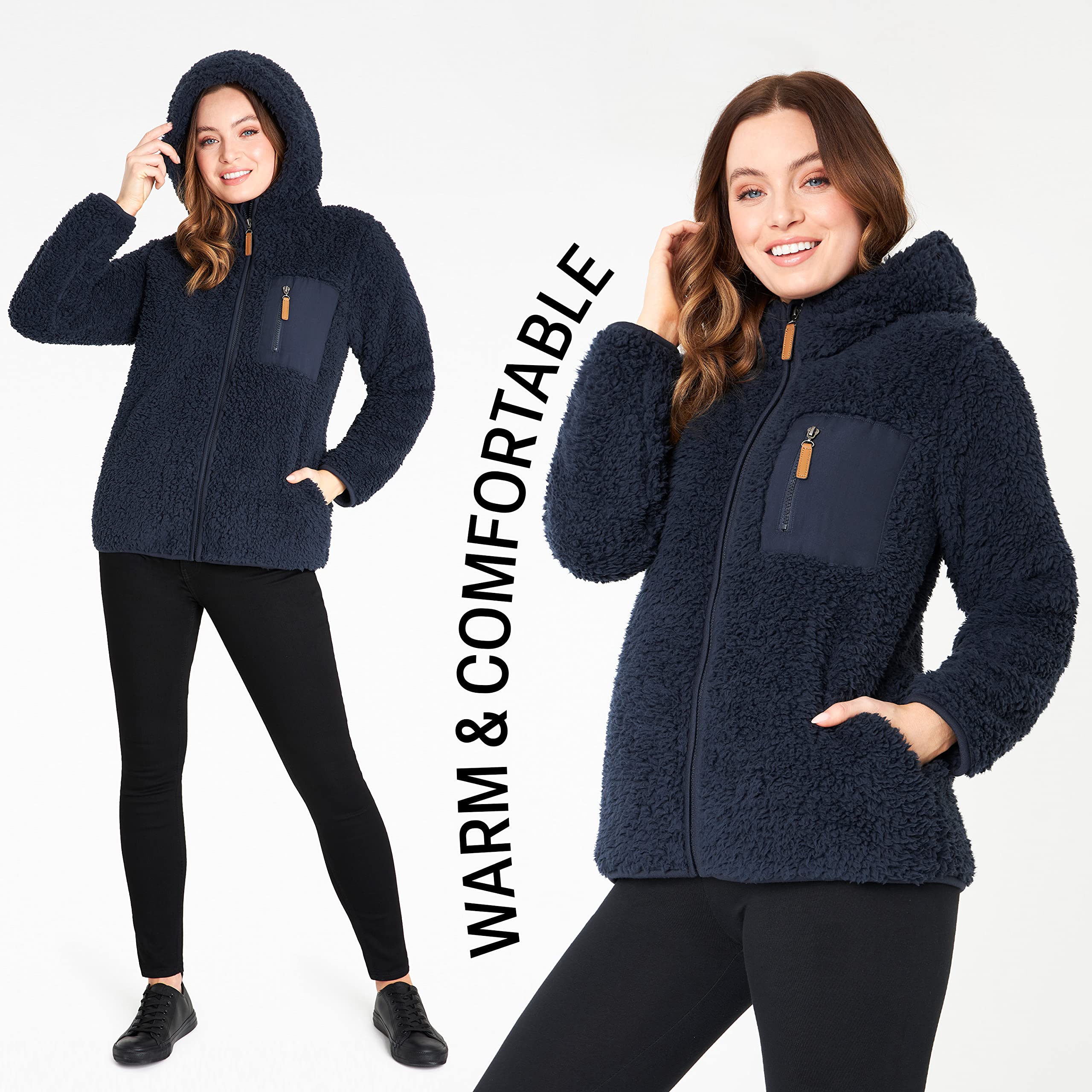 CityComfort Felpa Donna - Felpa Pelosa in Pile Sherpa S-XL