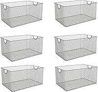 Vista 32 de YBM Home Organizador de despensa de cocina, cesta de alambre para estantes, armarios, despensa, encimera, cesta de almacenamiento abierta de malla