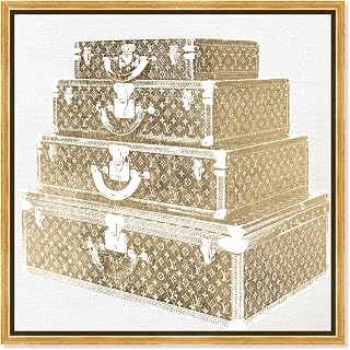 The Oliver Gal Artist Co. Fashion and Glam Framed Wall Art Canvas Prints Style' Travel Essentials Home Décor, 20" x 20", Gold, White