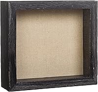 Vista 9 de Shadow Box - Marco de fotos de madera natural de 12 x 16 pulgadas con parte trasera de lino para recuerdos, alfileres, premios, medallas, entradas