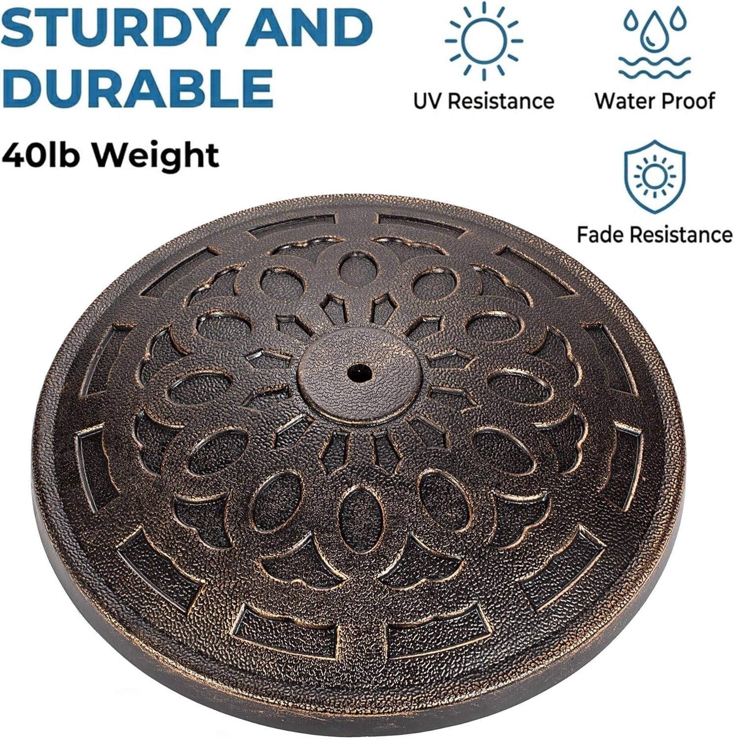 Jarka&Co Patio Umbrella Stand - 31 lbs 18.9" Heavy Duty Outdoor Umbrella Base Stand, Market Umbrella Holder for Garden, Backyard, Pool