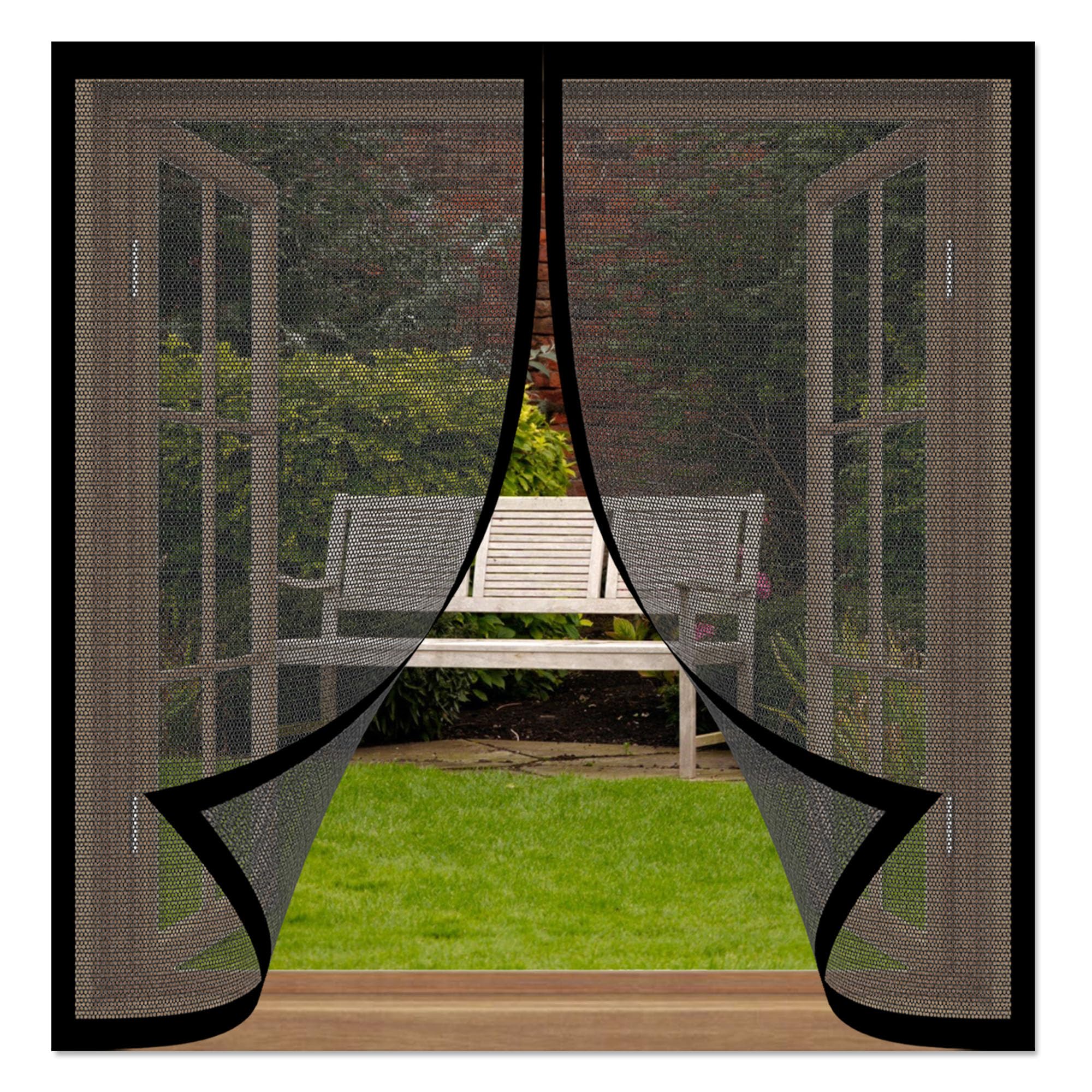 Mosquiteras para Ventanas Enrollables 160 x 176 cm sin Taladrar Antimosquitos para Puerta Ventana Cierre Magnético Automático para La Mayoría de Los Tipos de Ventanas, Negro