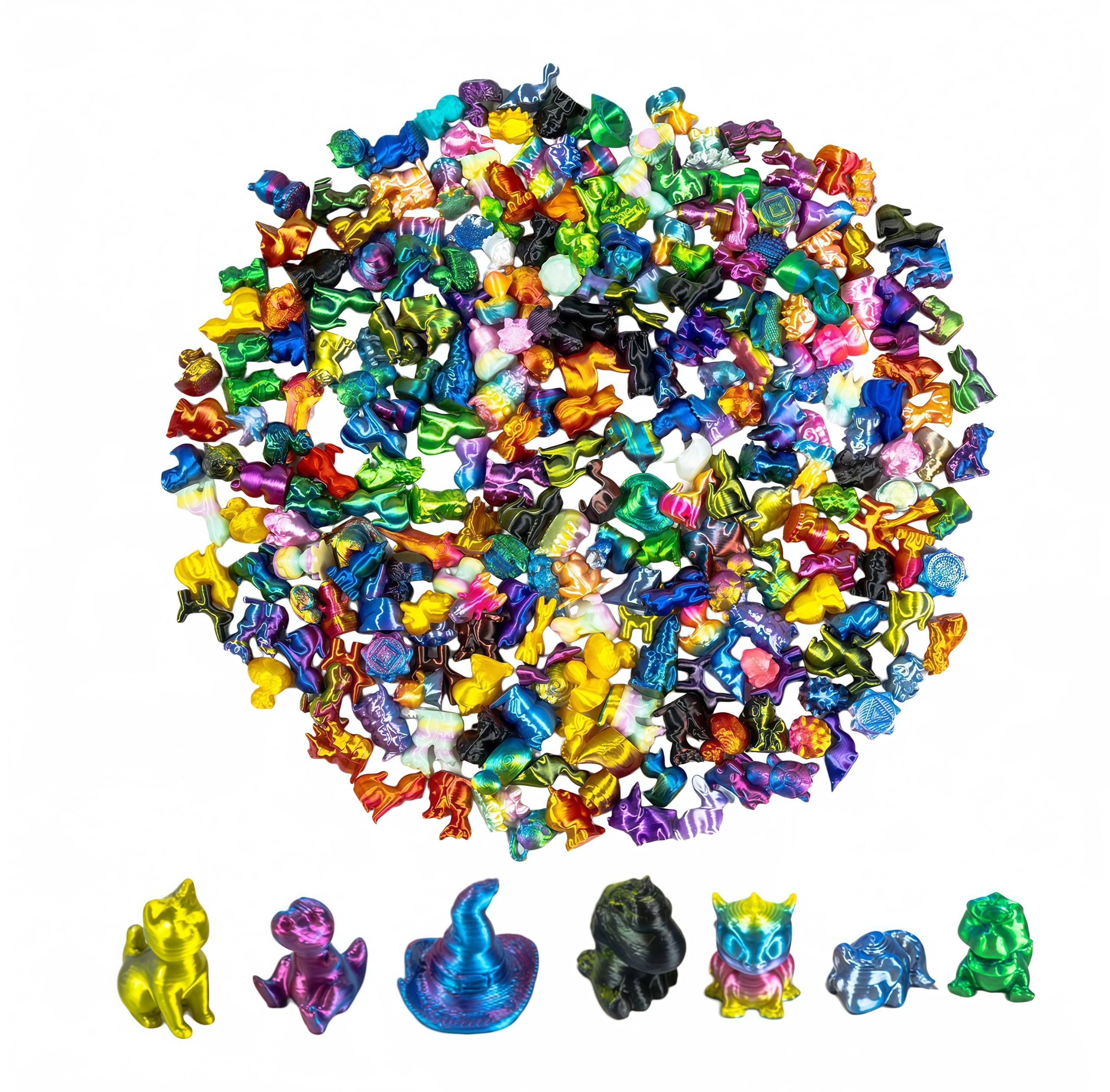 Copbopwn 40PCS 3D Printed Animals 3D Printed Fidget Toys for Adults Movable Joint Figurines Articulated Animal Models for Desk Decor Educational Play and Stress Relief Random Style and Colour