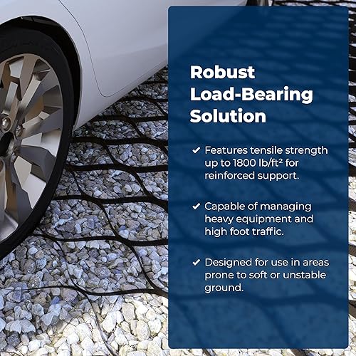 Miniatura 8 de BaseCore Regular Geocell Rejilla de tierra Geocell de 3 pulgadas  Rejilla de grava de grado comercial de 9.4 x 24 pies para entrada,