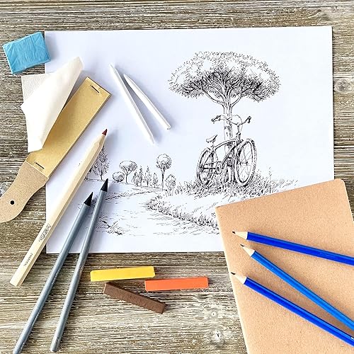 Miniatura 6 de ArtSkills Kit de bocetos, juegos de arte para adultos con juego de lápices y suministros de arte de carbón, lápices de sombreado para dibujar,