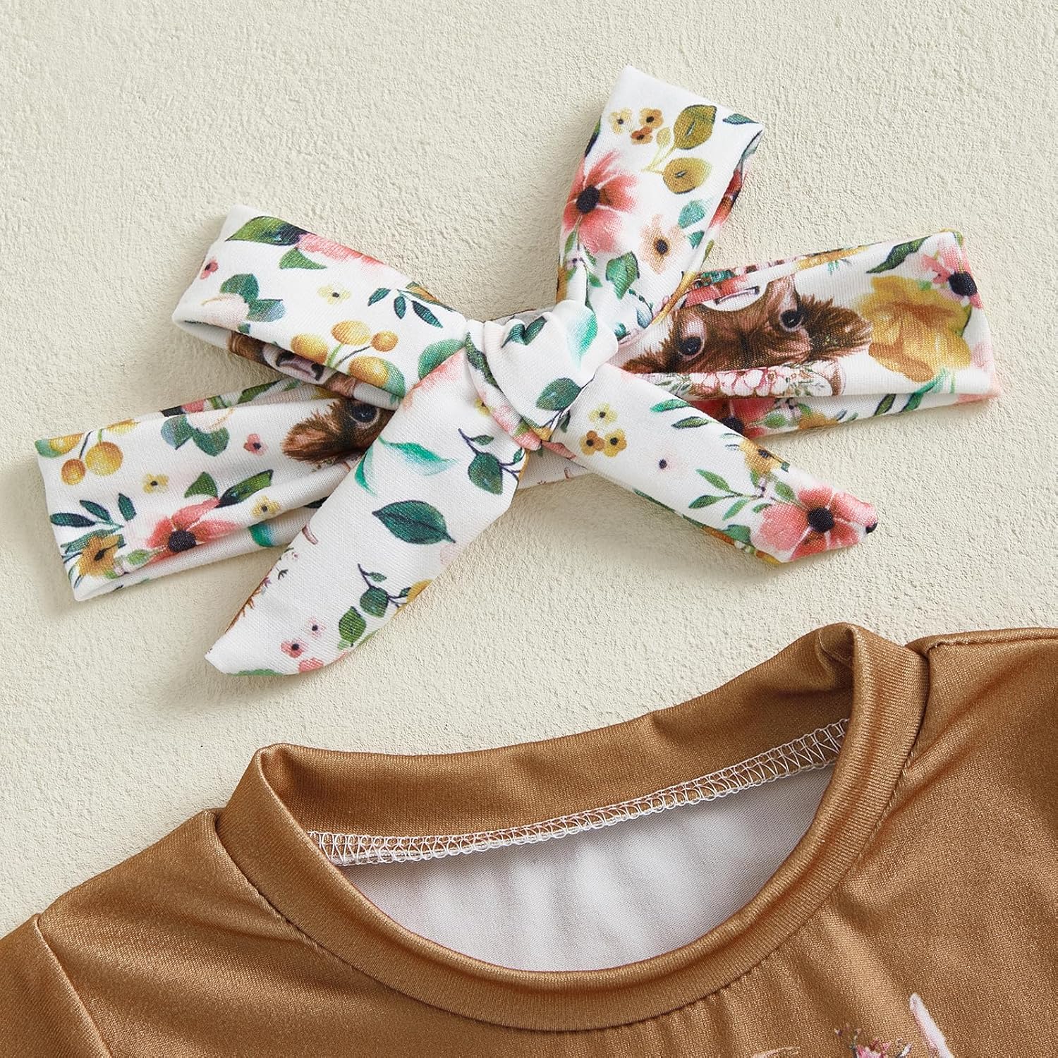 Western Baby Girl Clothes Cowgirl My 1st Rodeo Ruffle Romper Shirt Cow Print Bloomer Shorts 3Pcs Coming Home Outfit - Image 6