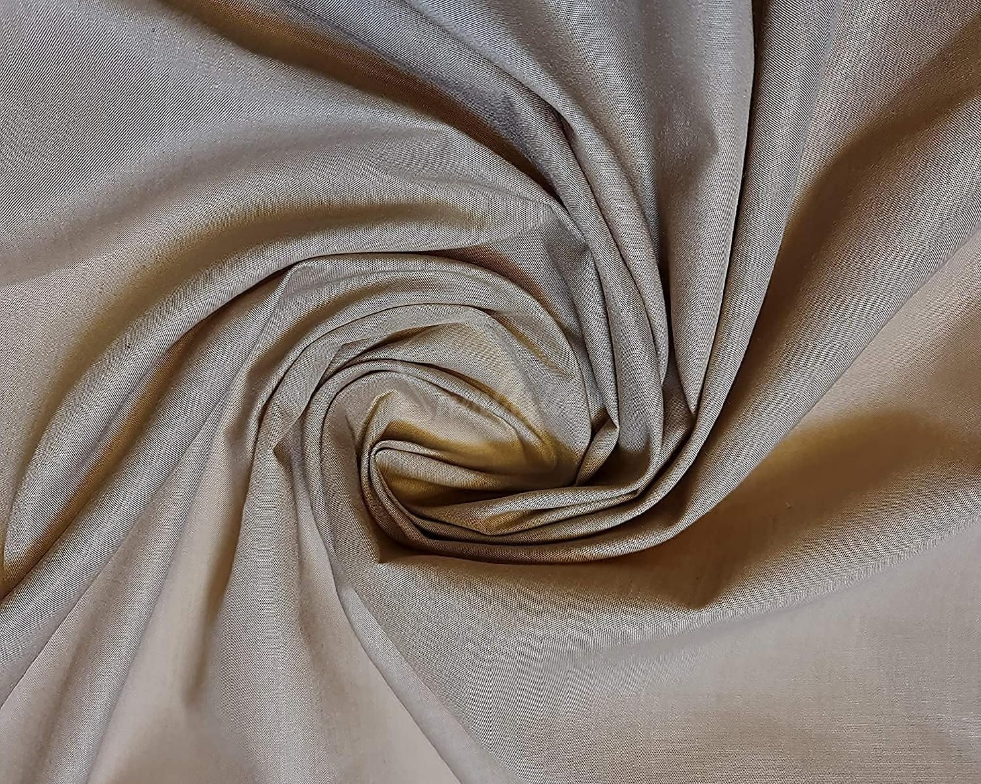 Plain Taupe Polycotton Fabric for Dressmaking, Art & Craft, Sewing, Quilting | 45'' - 115 cm Wide| Precut Length 0.5m