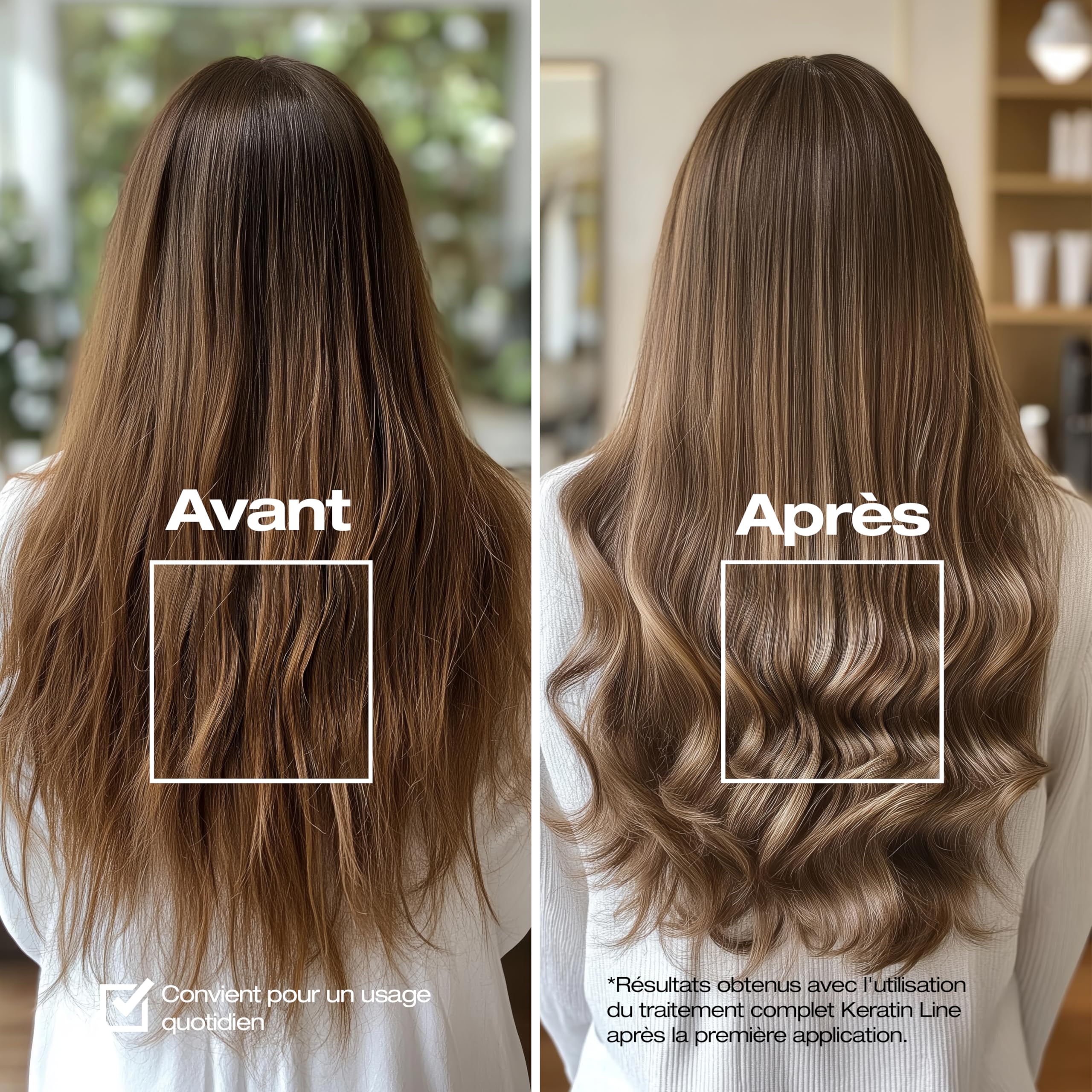 abril et nature - Set de Soins Capillaires Professionnels Keratin - Répare et Restructure avec Kératine Ultra-Rapide - Pack Shampooing, Masque et Sérum pour Cheveux Abîmés ou Cassants - 550 ml
