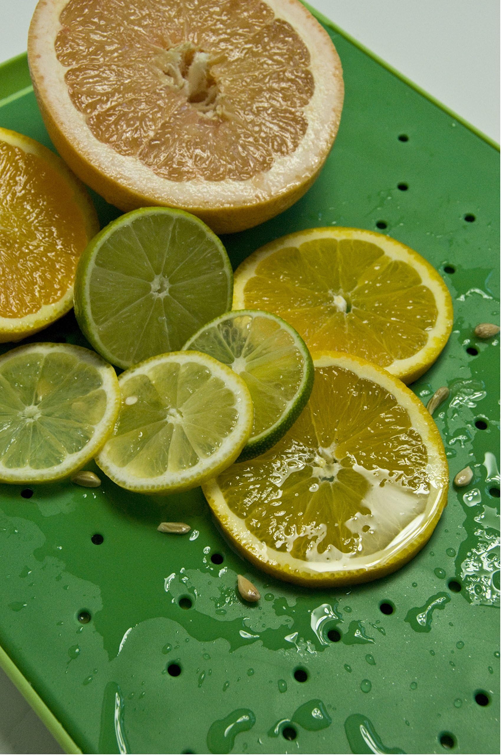 Simpleware Flow Juice Catching Cutting Board Slim Non Slip - Green/Green