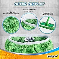 Vista 5 de KEEPOW Almohadillas de microfibra reutilizables para trapeador Swiffer, repuestos de almohadillas húmedas lavables para uso húmedo y seco, paños