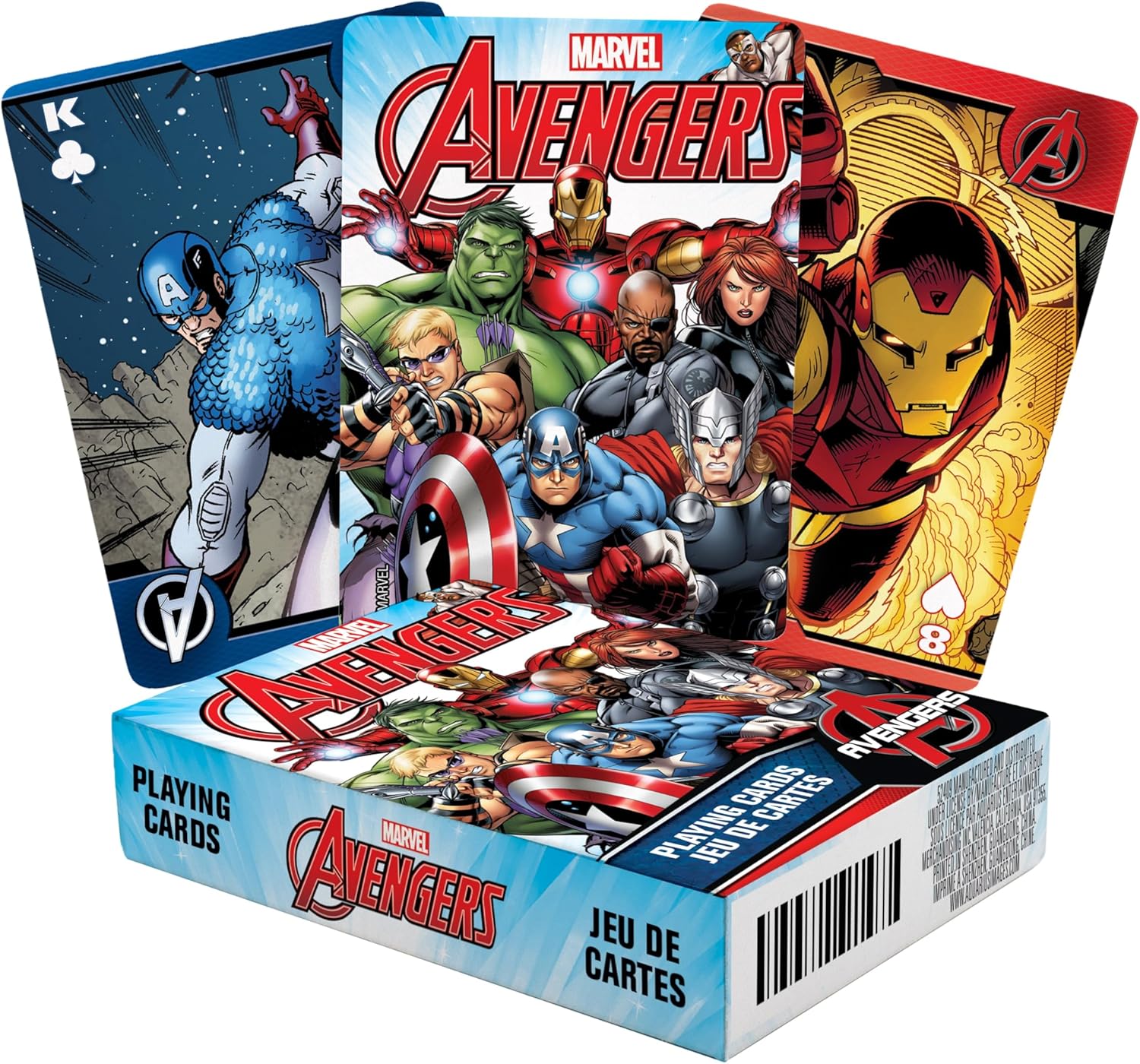 AQUARIUS Marvel Avengers Comics Playing Cards, 3",Multi-colored