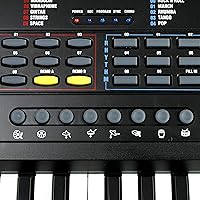 Vista 3 de RockJam - Teclado tipo piano de 49 teclas con fuente de alimentación, soporte para partituras, calcomanías para notas de piano y lecciones de Simply
