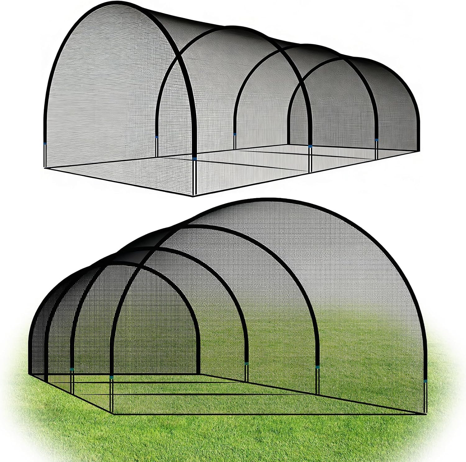 30FT Golf Softball Baseball Net for Backyard Portable Baseball & Softball Batting Cage for Practice Hitting Equipment