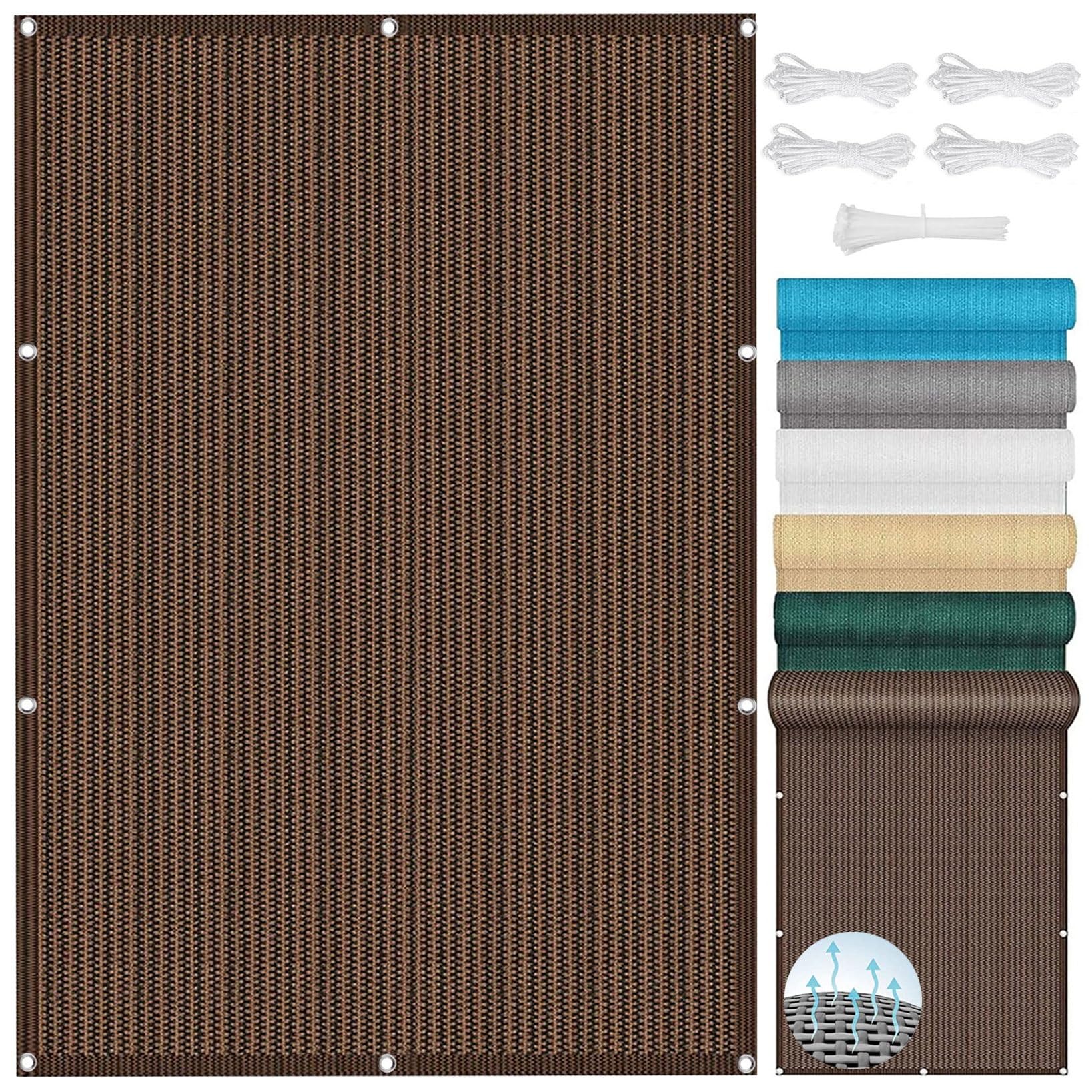 Filet d'ombrage terrasse anti-UV 98% avec oeillets résistant au vent